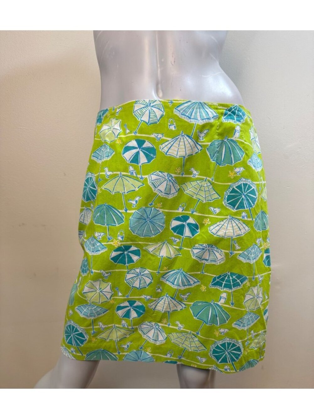 Whimsical Novelty Print Vintage White Label Y2K Beach Umbrella Coastal Skirt 8